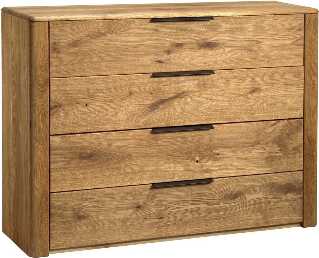 Comodă lemn masiv natur Siena Stejar 120 cm x 39 cm x 90 cm