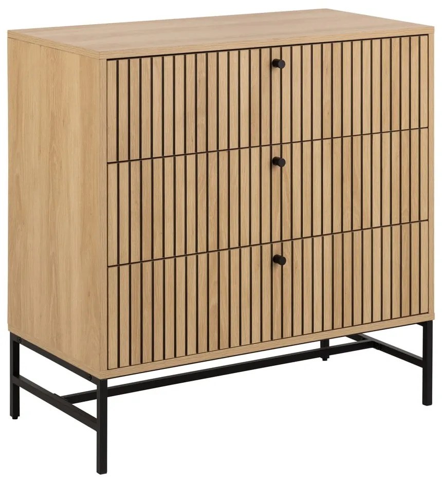 Comodă în culoare naturală cu aspect de lemn de stejar 81x80x40 cm Albany – Actona