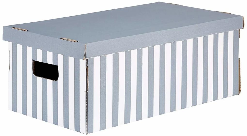 Set 3 cutii de depozitare Stripes Grey, Compactor, carton, gri