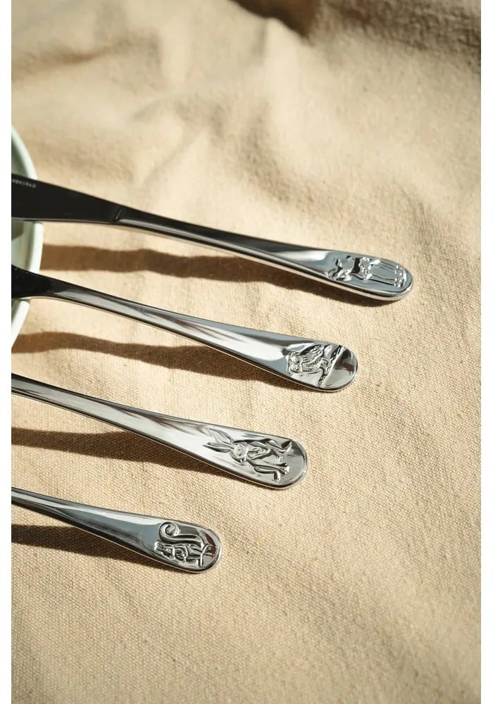 Tacâmuri argintii din oțel inoxidabil pentru copii 4 buc. Forest Animals – Zilverstad