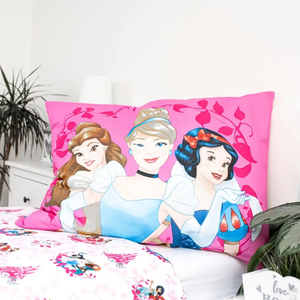 Prințesele Disney Heart set de lenjerie 140×200cm, 70×90 cm