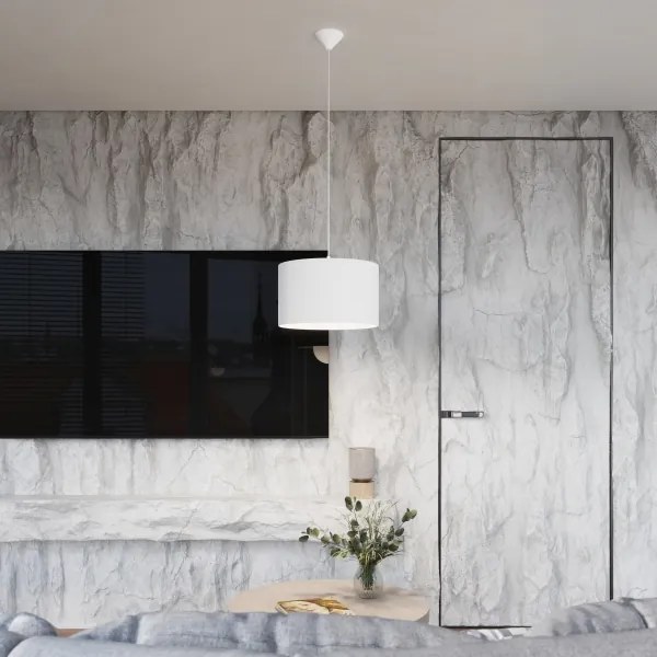 Lustră pe cablu Sollux SL.1403 NOVA 1xE27/15W/230V d. 30 cm alb