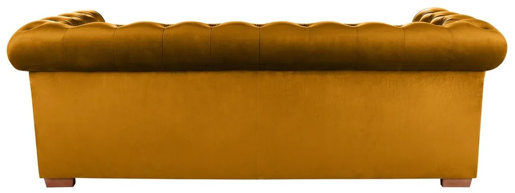 Canapea extensibila Oxford Chesterfield, 88x216x75 cm, 3 locuri, Mustard