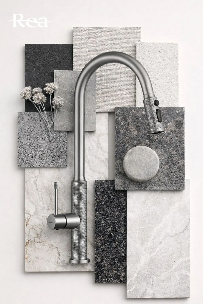 Baterie de bucătărie Rea Master Brush Nickel