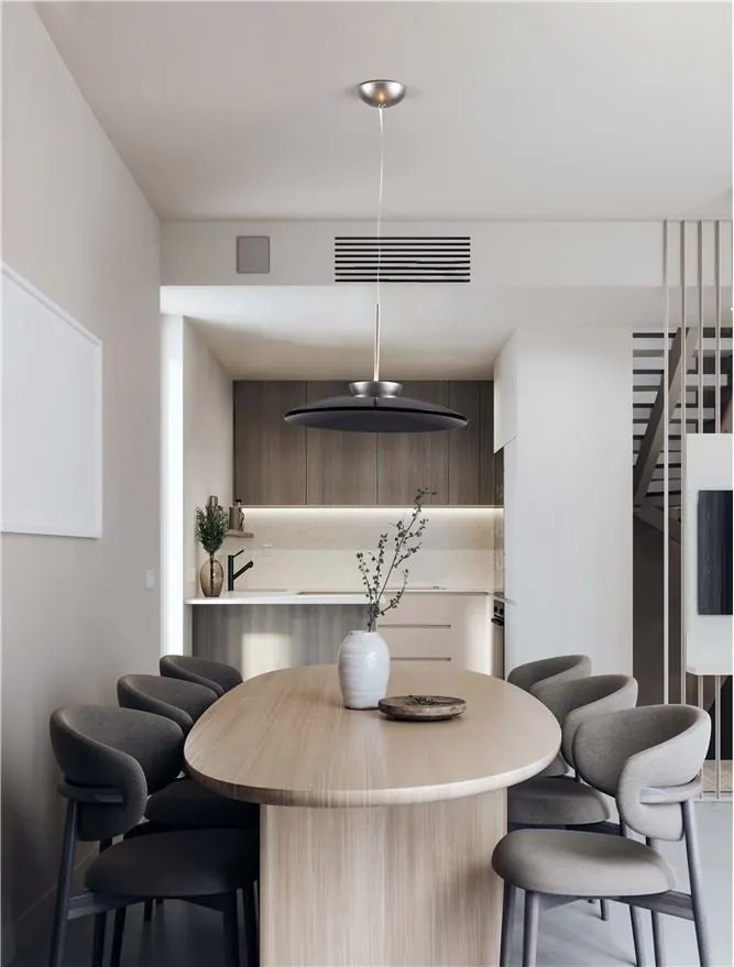 Lustra suspendata LED design ambiental Esti fumuriu