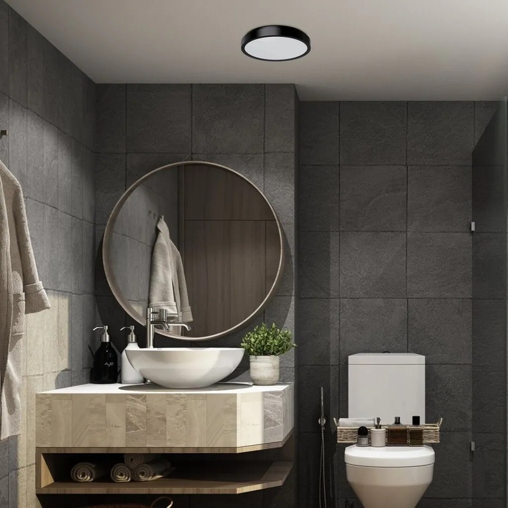 Plafoniera LED baie IP44 Samira negru/alb