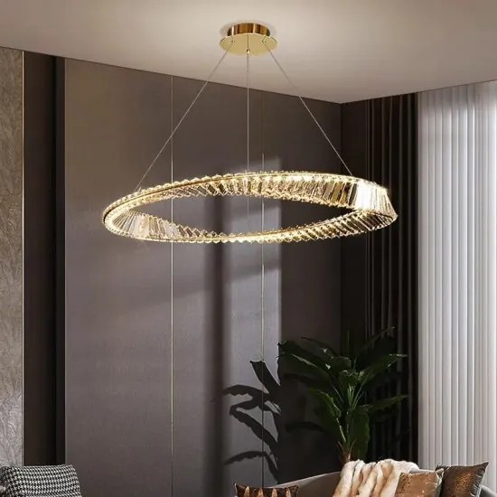 Lustra led suspendata cristal, Moya 40 Gold, 40w