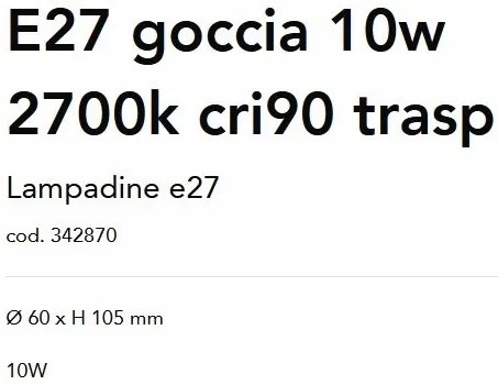 Bec LED, E27 10W 2700K cri90 trasnparent