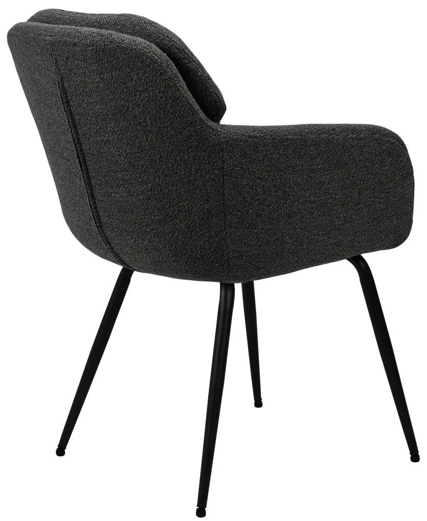 MAZZONI EXPORT GEORGIA Antracit (material Monza 130) - SCAUN MODERN TAPIȚAT BOUCLÉ PENTRU SALON/SUFRAGERIE/BIROU LOFT