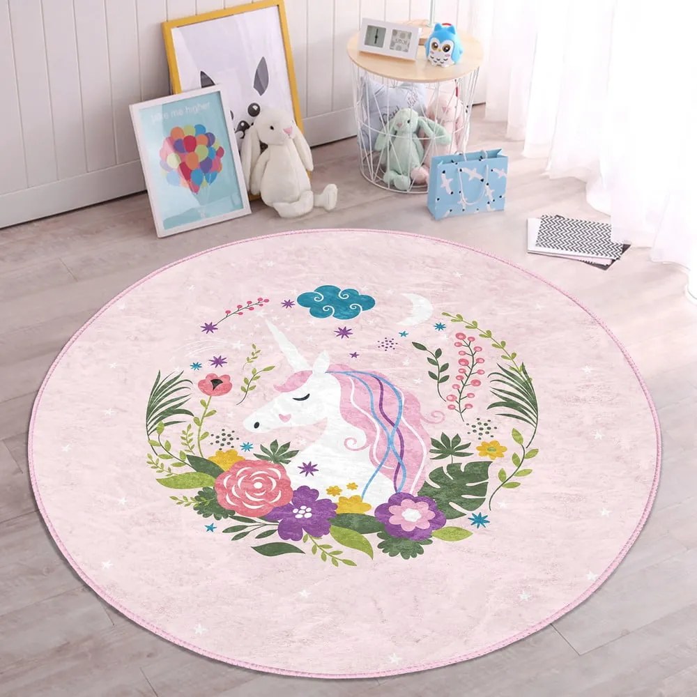 Covor pentru copii roz ø 80 cm Comfort – Mila Home