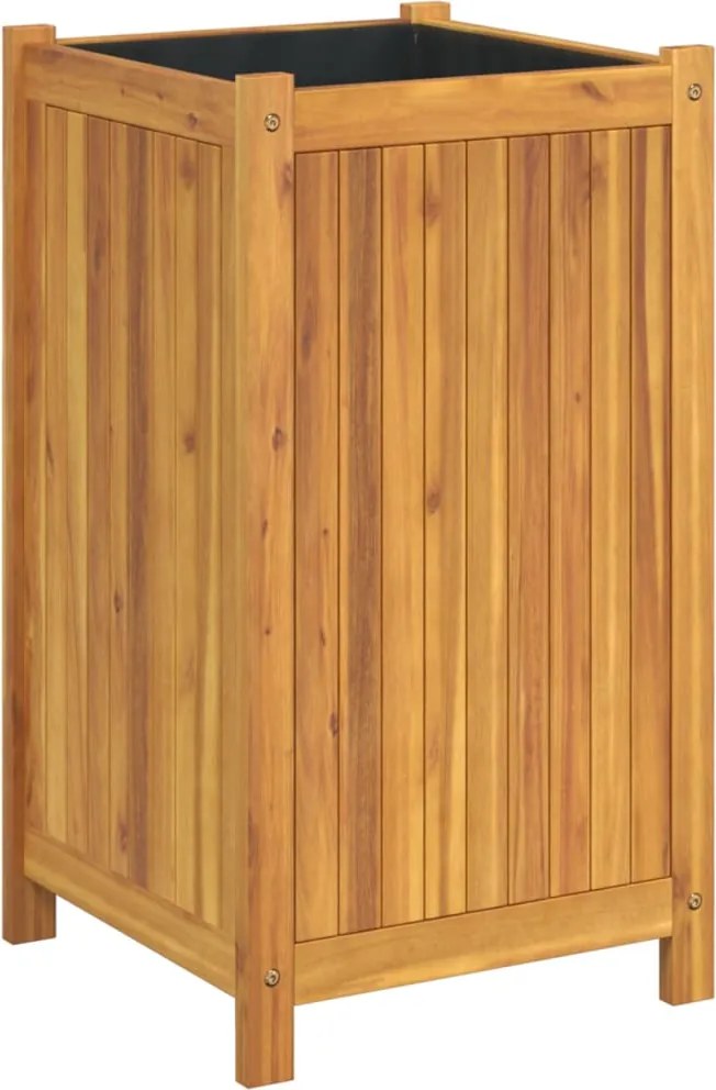 vidaXL Jardinieră de grădină cu căptușeală, 42x42x75 cm, lemn acacia