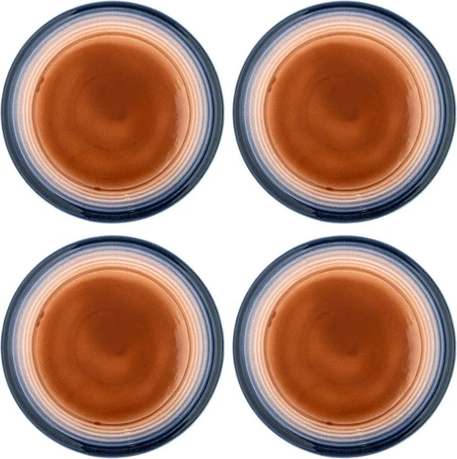 Farfurii albastre/portocalii 4 buc. din gresie ø 27 cm Tatum – Bloomingville