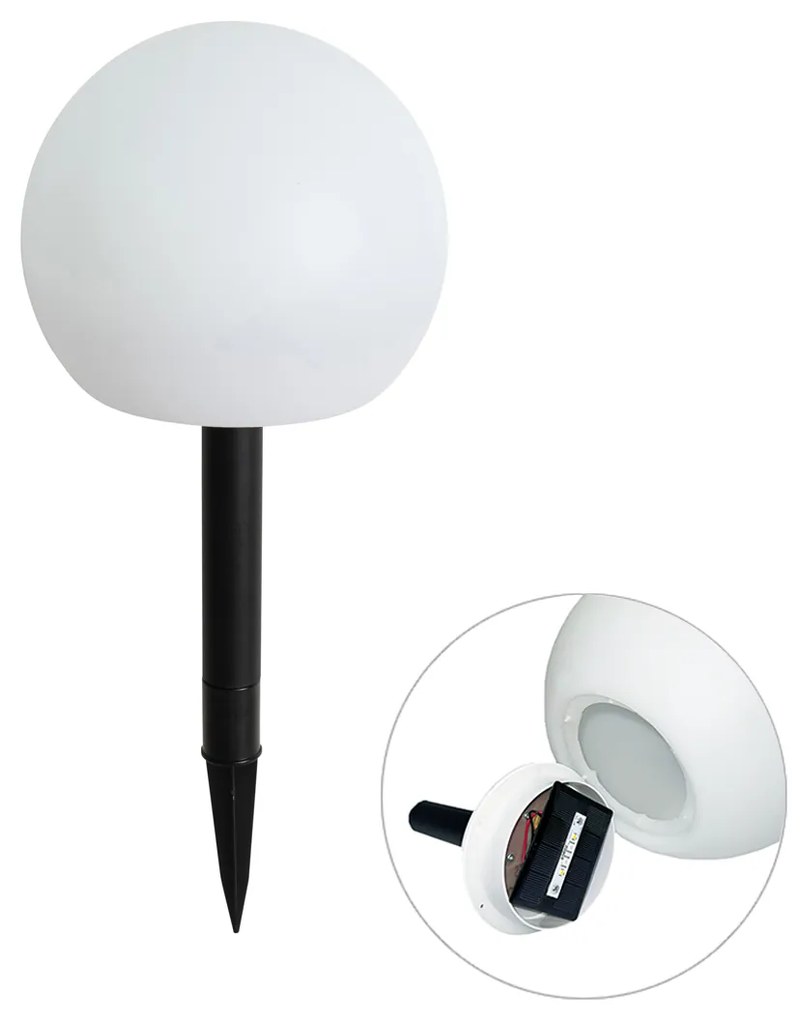 Lampă de exterior albă 20 cm inclusiv LED IP44 solar RGBW - Ludger