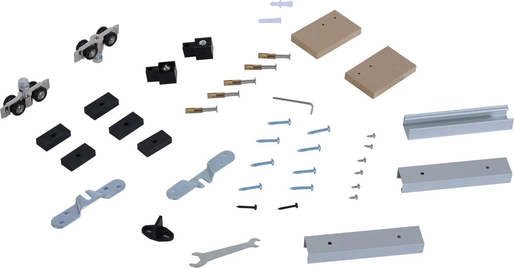 HOMCOM sina cu set de accesorii pentru usi glisante din lemn rustic | Aosom Romania