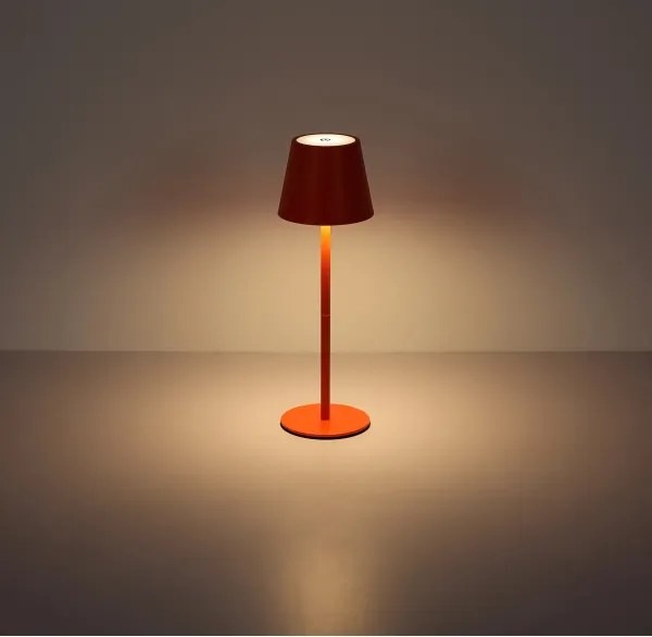 Globo 58488R-LED Lampă de masă VANNIE reglabilă, cu control tactil, reîncărcabilă, pentru exterior, 3W/5V IP54 1800mAh roșie