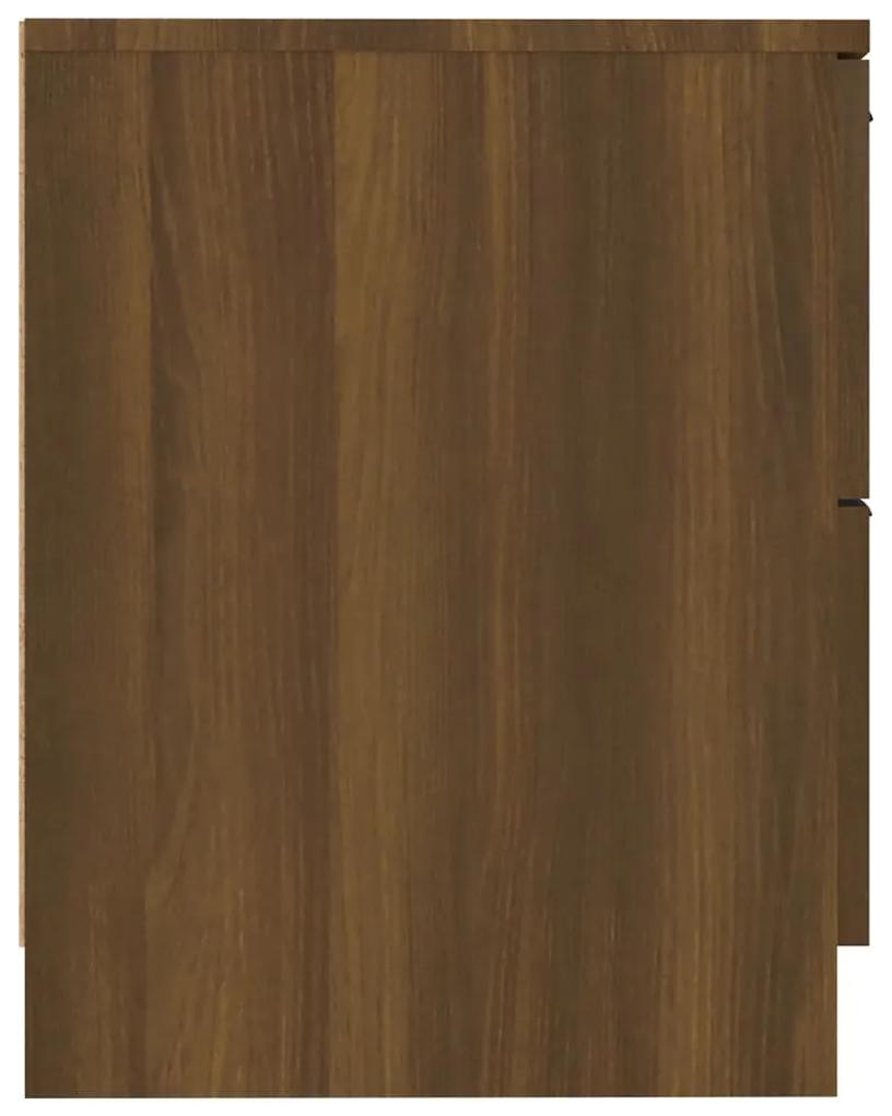 Noptiere de perete, 2 buc., stejar maro, lemn prelucrat 2, Stejar brun