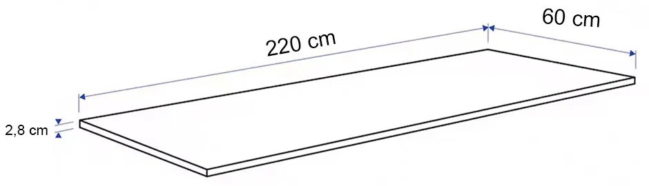 Blat de bucătărie 220 x 60 x 2,8 cm stejar York