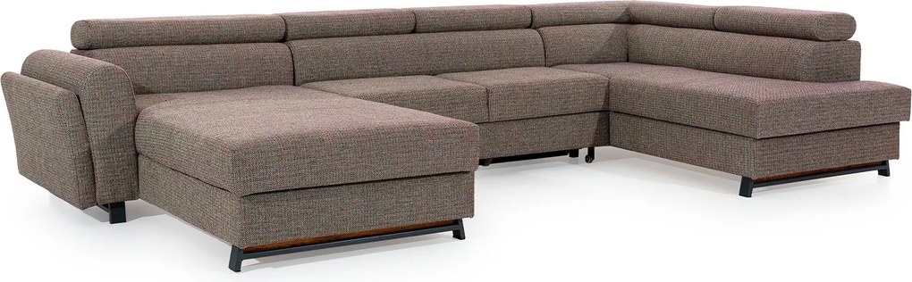 Colțar lemn masiv Formă U Extensibil Joy 370x190cm Personalizabil - Grande 75, Dreapta
