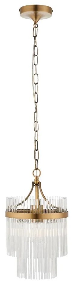 Endon 112572 - Candelabru suspendat pe lanț MARIETTA 1xE27/10W/230V, alamă/sticlă clară