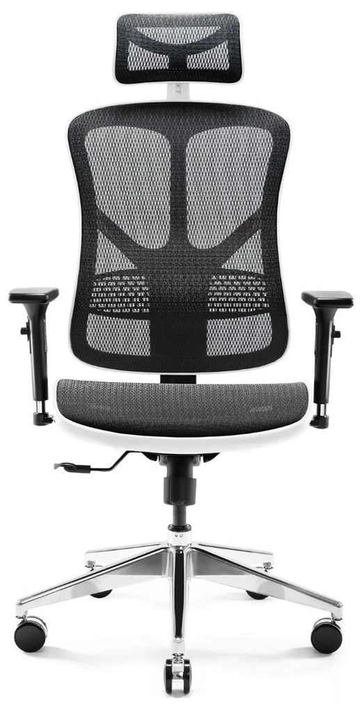 Scaun ergonomic Diablo V-Basic: alb și negru