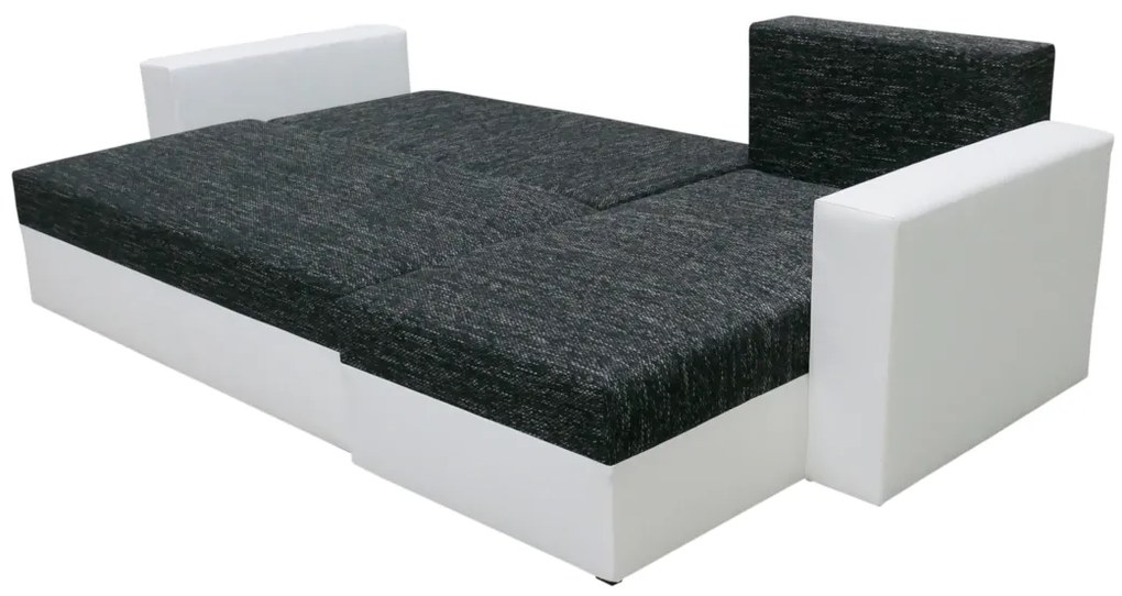 Supermobel Colțar extensibil PRAGA,233x140, Kornet 10/Dolaro 511 alb