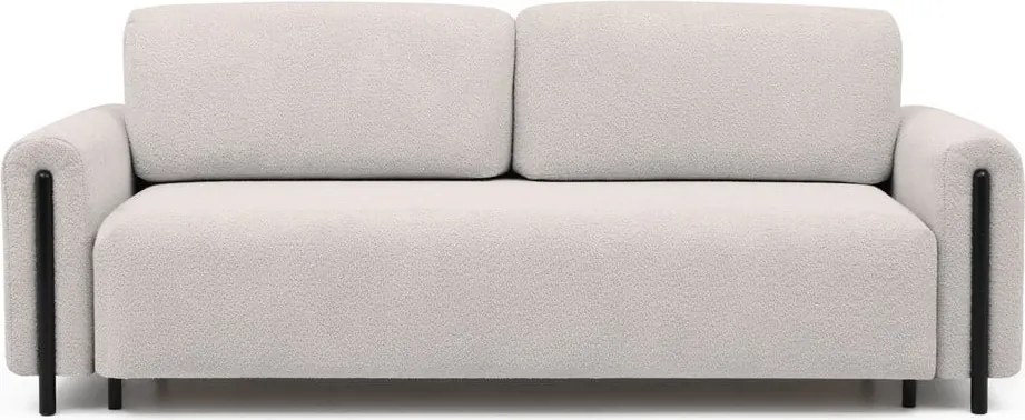 Canapea bej extensibilă/cu spațiu de depozitare cu tapițerie din țesătură bouclé 244 cm Arcadova – ELTAP