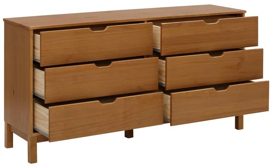 Comodă în culoare naturală joasă din lemn de pin 150x75 cm Post – Støraa