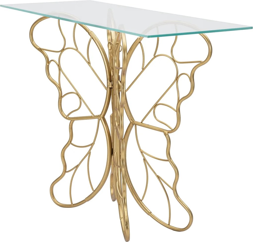 Consola Butterfly, Mauro Ferretti, 110x40x76 cm, fier, auriu
