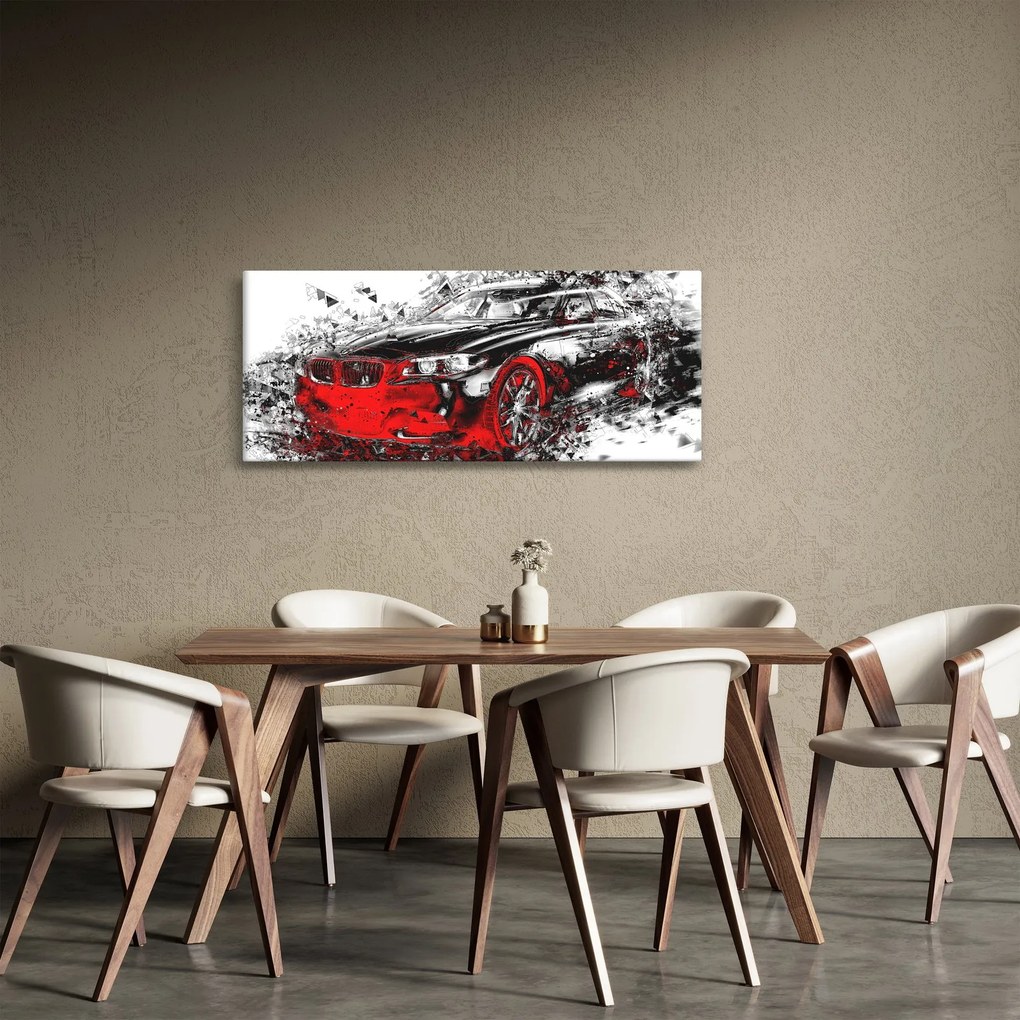 Tablou - Mașina pictată în acțiune (120x50 cm)