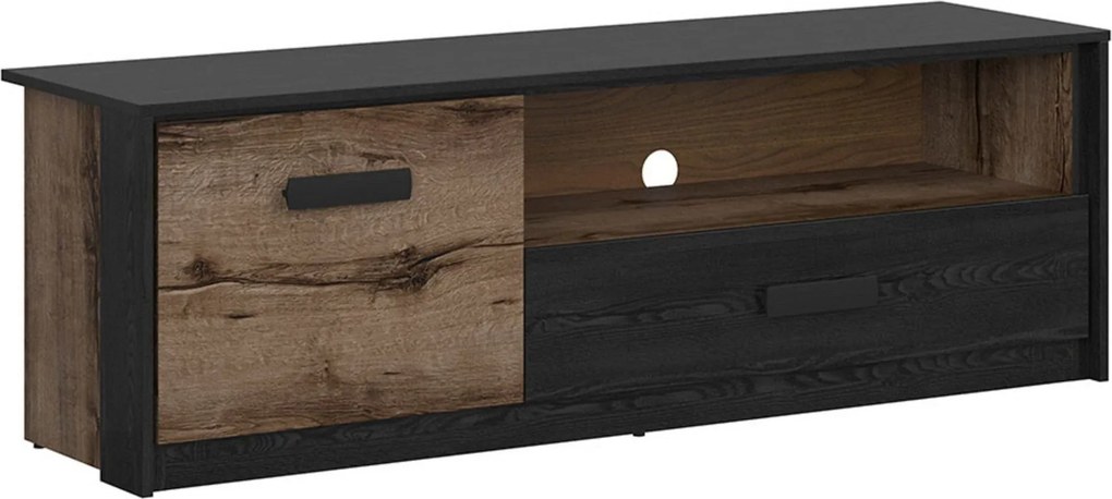 Comoda TV KASSEL, nuc/negru, PAL, 150x41x49 cm