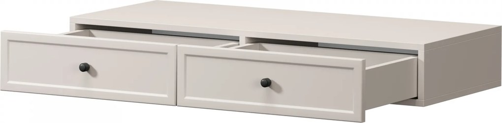 Consolă suspendată cu sertare Lorini 100 cm - cașmir / mânere negre