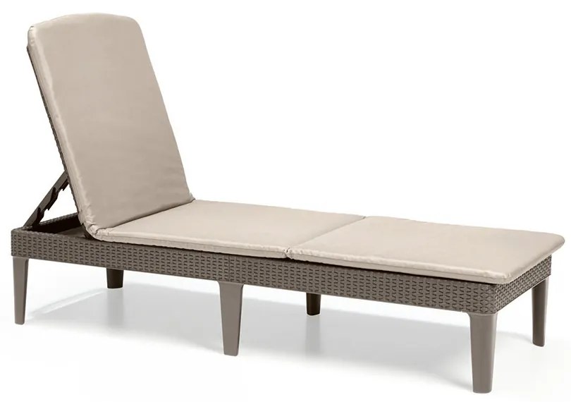 Șezlong de grădină Jaipur cu pernă cappuccino