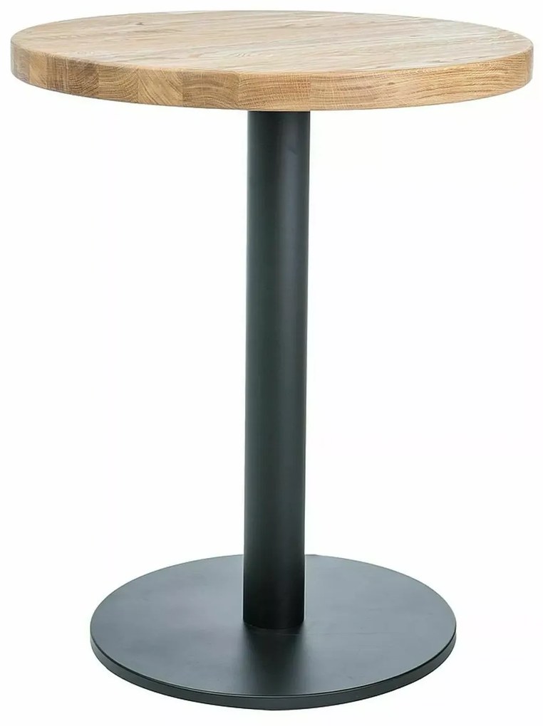 Masa de sufragerie neagra cu blat de stejar PURO II fi 60