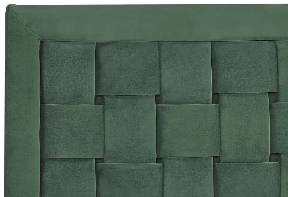 Pat matrimonial 140 cm LIMO (poliester) (verde închis) (cu somieră). 1022886