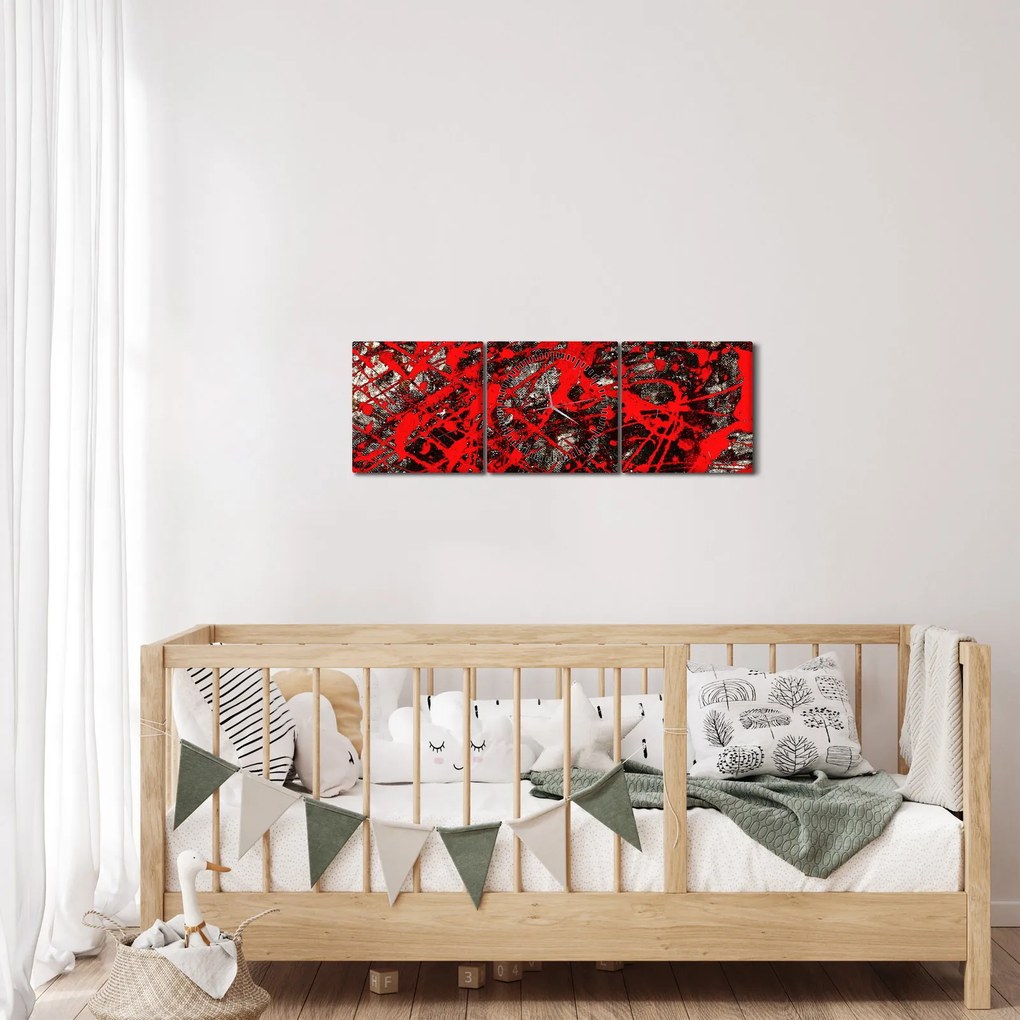 Tablou - Abstracție expresivă (cu ceas) (90x30 cm)