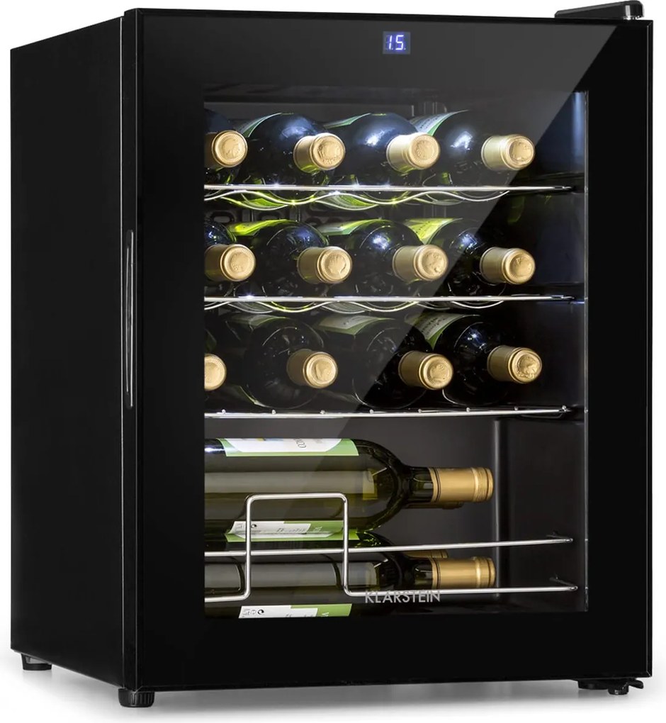 Klarstein Shiraz, răcitor de vinuri, 42 l, panou de control tactil, 131 W, 5 - 18 °C, negru