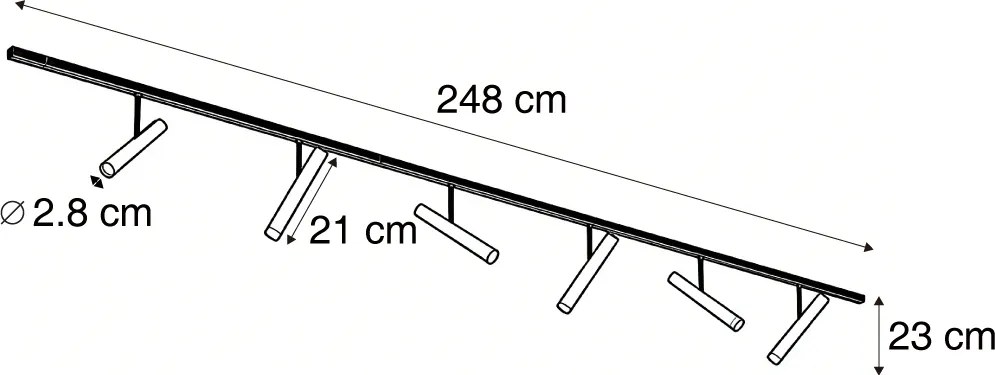 Sistem de iluminat pe șină modern alb cu 6 spoturi albe monofazate - Slimline Avery