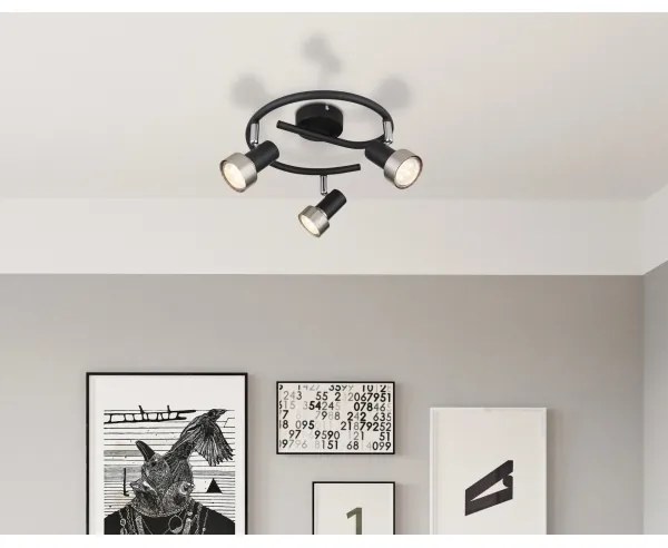 Spot Globo 57917-3N MASON 3xGU10/25W/230V negru/auriu