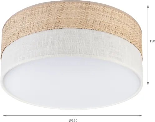 Plafonieră LED SIRJA BOHO, 20 W, 230 V, Ø 35 cm, bej/crem