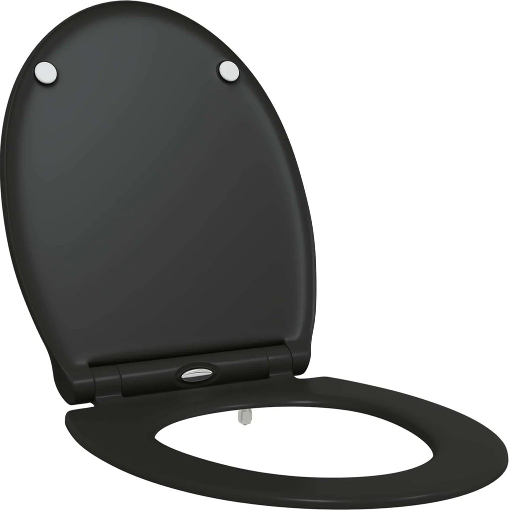 vidaXL Capacul de toaletă Negru 47 x 37,5 x 3,8 cm Duroplast