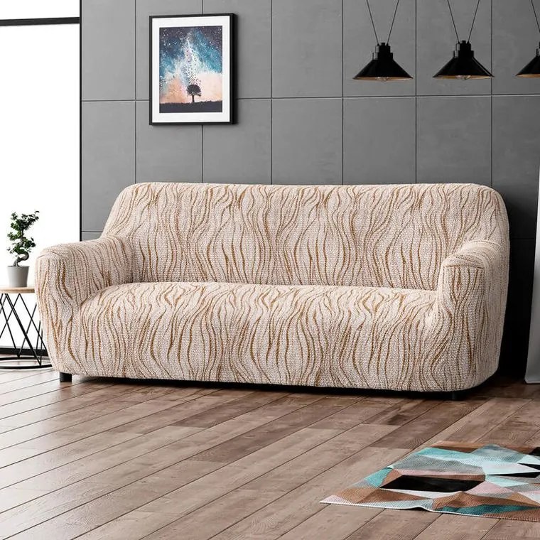 Gaico Huse bielastice UNIVERSO NOU bej cu dungi fotoliu triplu (l. 170 - 220 cm)