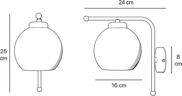 Aplica de perete din alama Globe