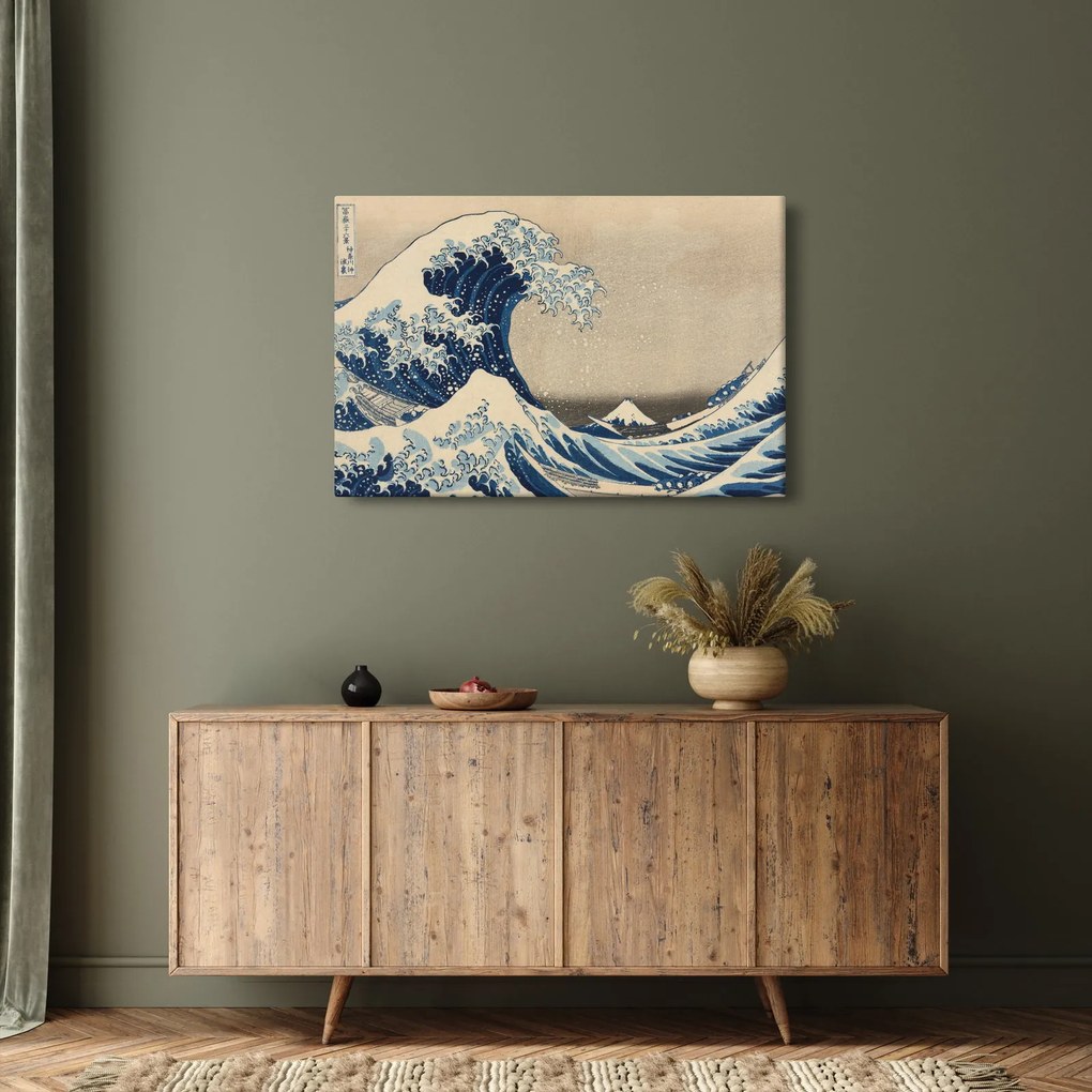 Tablou - Katsushika Hokusai, Under the Wave off Kanagawa, reproducere (90x60 cm)