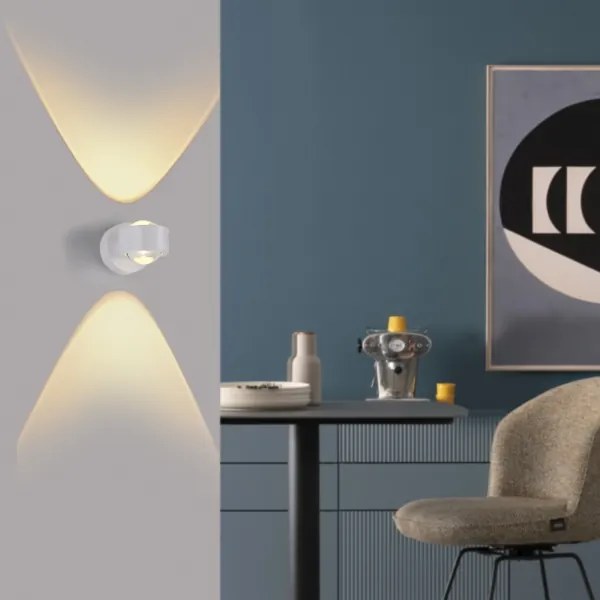 Schöner Wohnen 19331-16 - Aplica de perete LED CHIA, 2xLED/2W/230V, alb