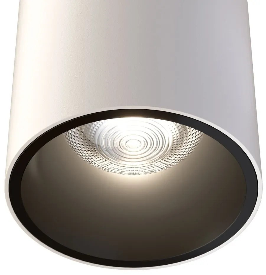 Spot LED aplicat, plafoniera design tehnic Alfa alb 7cm, 3000K