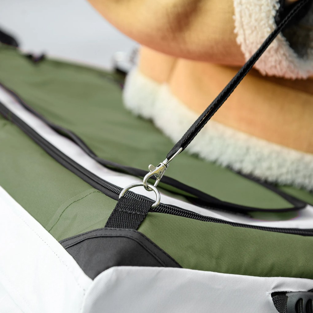 PawHut Cărucior pentru câini Cărucior pentru animale Cărucior pentru câini, pliabil, coș detașabil, 81 x 58 x 97,5 cm, Negru+Verde închis+Alb | Aosom Romania