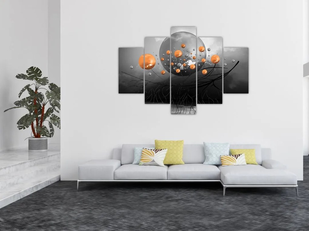 Tabloul cu bile portocalii (150x105 cm)