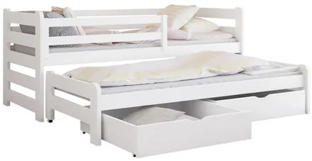 Pat pentru copii 90 cm Palkana (Alb) (cu somieră) (cu sp. depozitare). 1103334