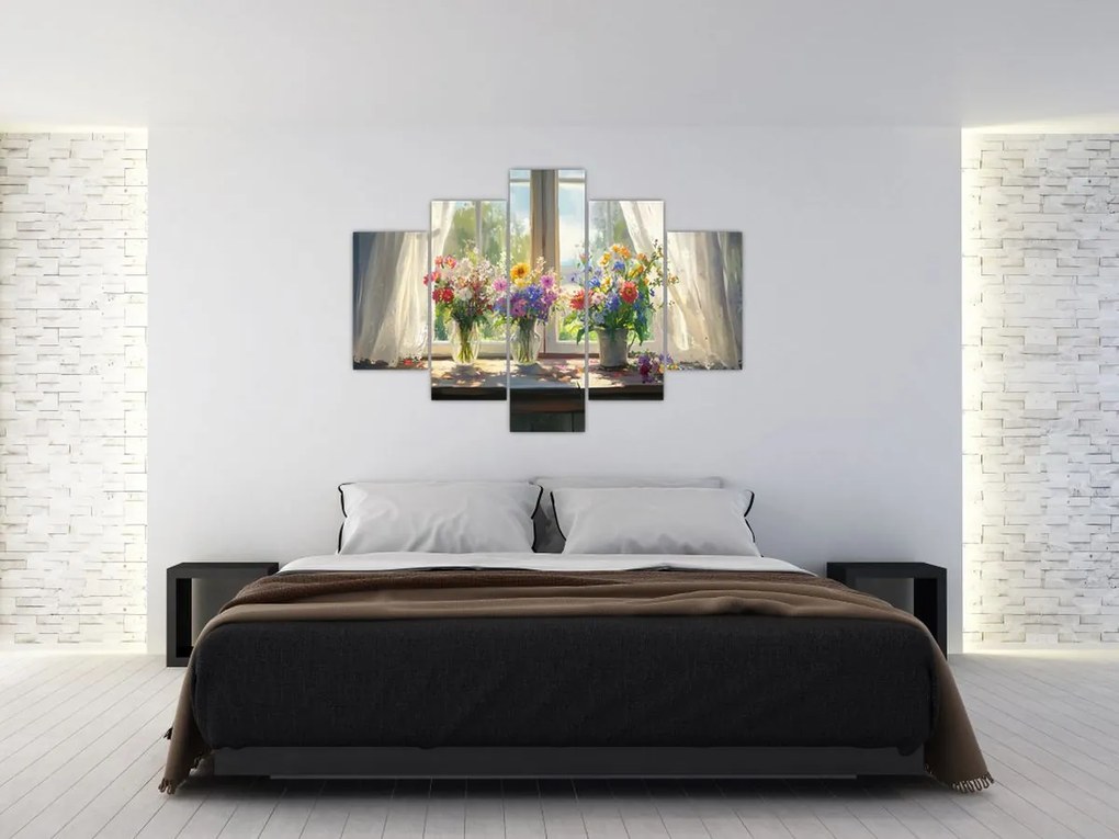 Tablou - Buchet la fereastră (150x105 cm)