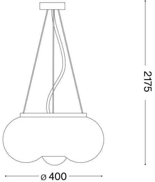 Lustră LED pe cablu Ideal Lux ARIZONA 3xGX53/9W/230V d. 40 cm alb